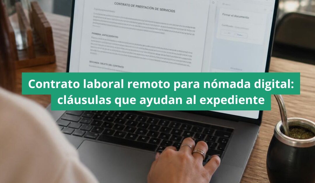 Contrato laboral remoto para nómada digital: cláusulas que ayudan al expediente